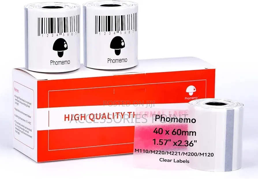 Square Labels Phomemo Porodo Holographic, Transparent Thermal Labels
