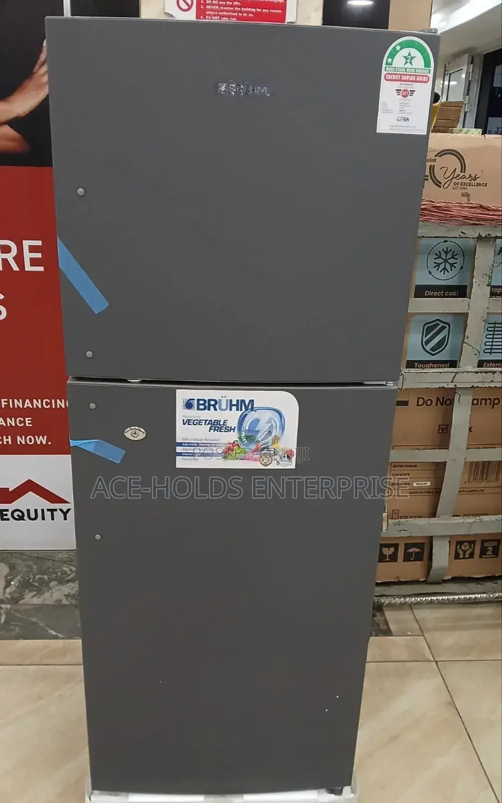 Bruhm 198 Litres No Frost Fridge (2 Stars) With Lock and Door Handle