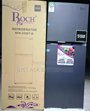 197 Litres Roch RFR-250-Dt-B (2 Door) - No Frost Fridge