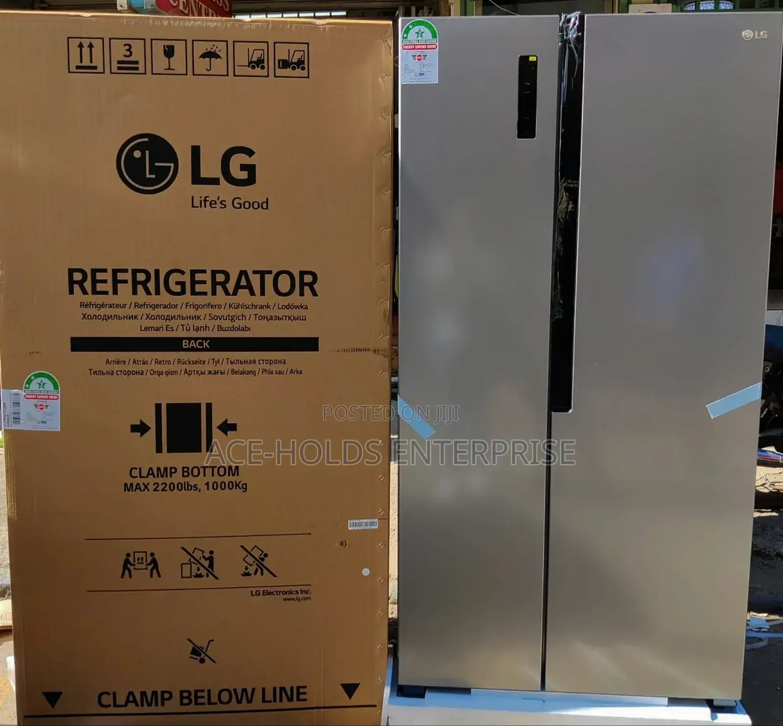 Lg Side by Side Fridge 519 Litres No Frost (Gc-Fb507pqam )