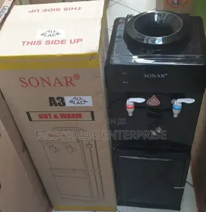 A3 Hot and Normal Sonar Top Load Water Dispenser (Black) - 2 Taps
