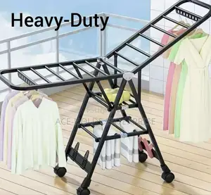 Portable/ Foldable Heavy Clothes Drying Rack - Wheeled