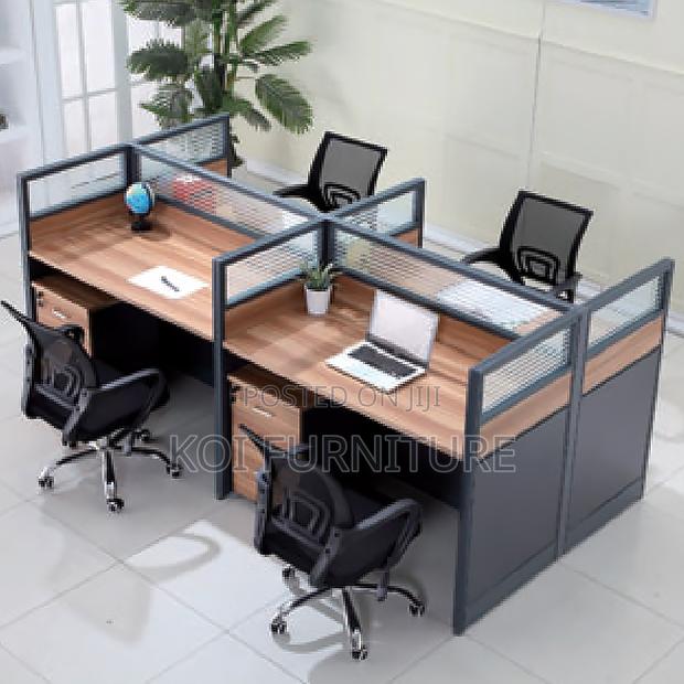 Office Workstation : Modern 4-User Modular Workstation - thumbnail 3