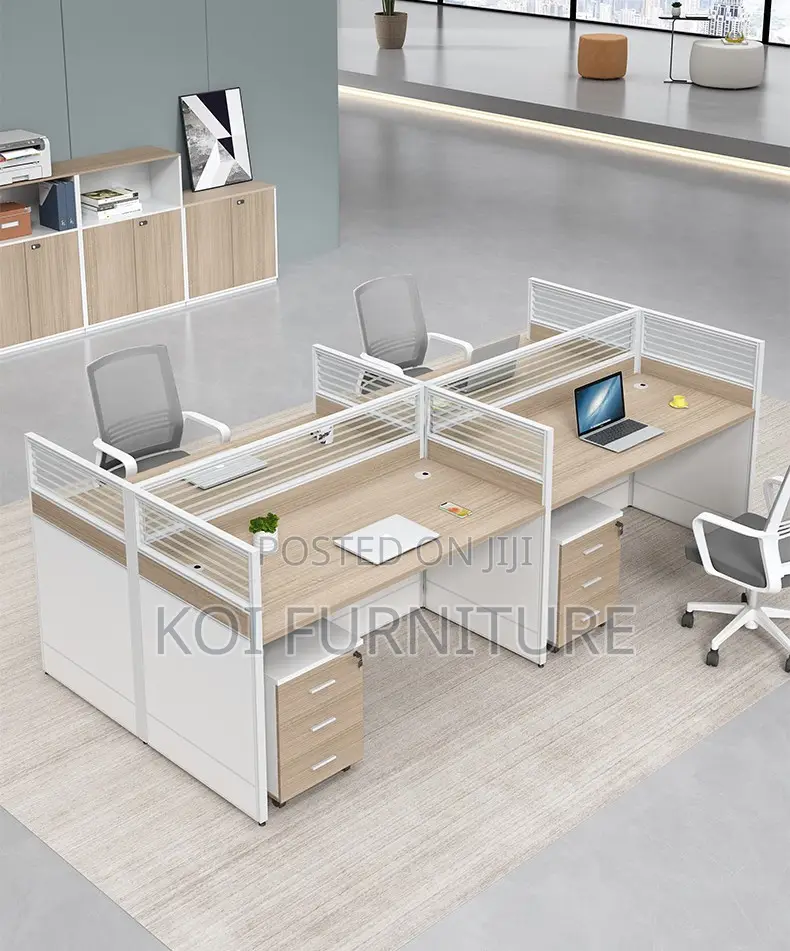 Office Workstation : Modern 4-User Modular Workstation