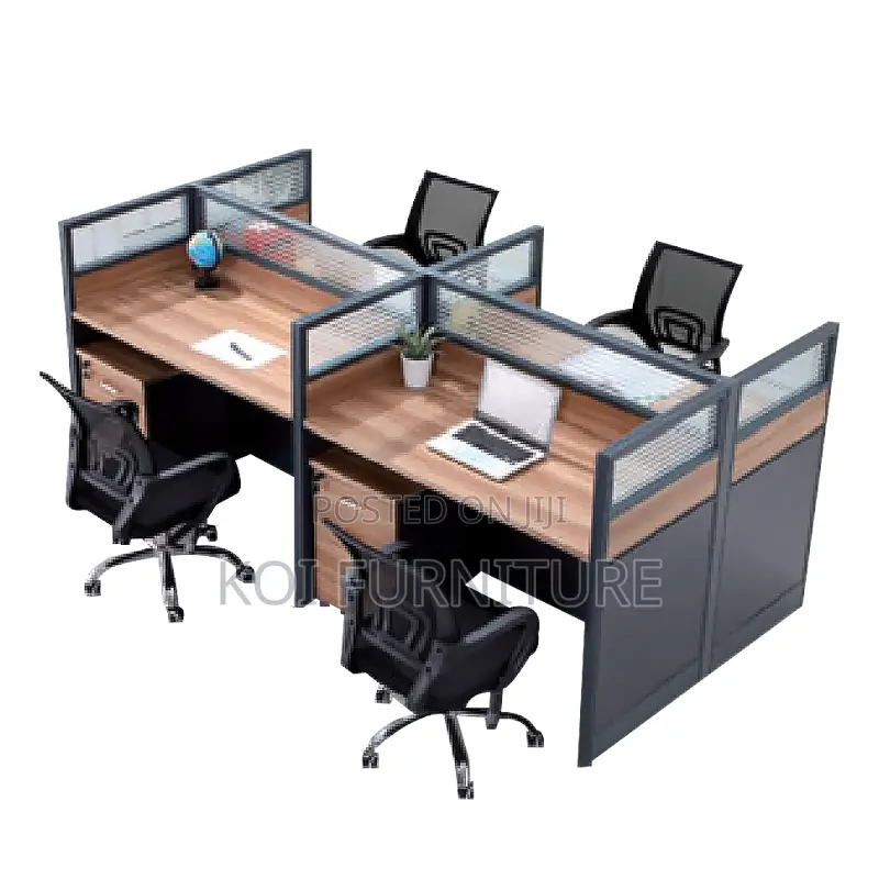 Office Workstation : Modern 4-User Modular Workstation