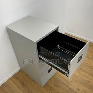Office Cabinet : Gray 3-Drawer Metallic Filing Cabinet,