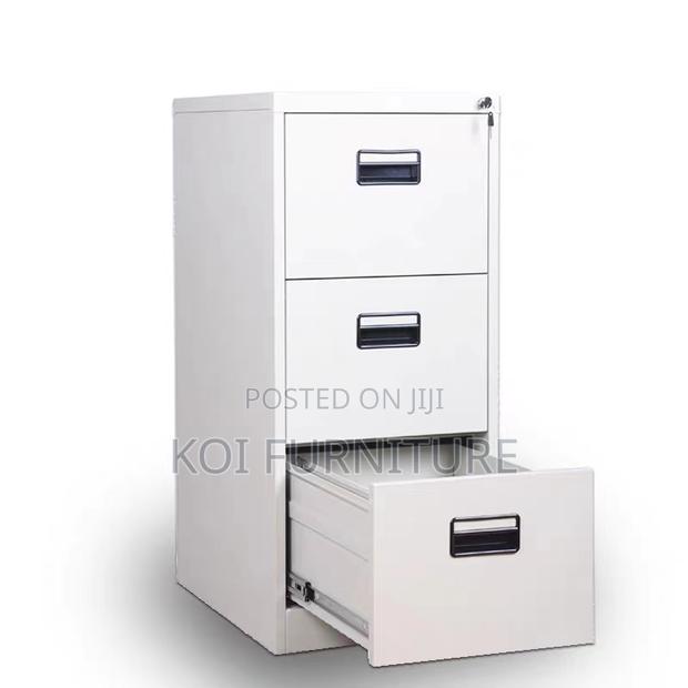 Office Cabinet : Gray 3-Drawer Metallic Filing Cabinet, - thumbnail 8