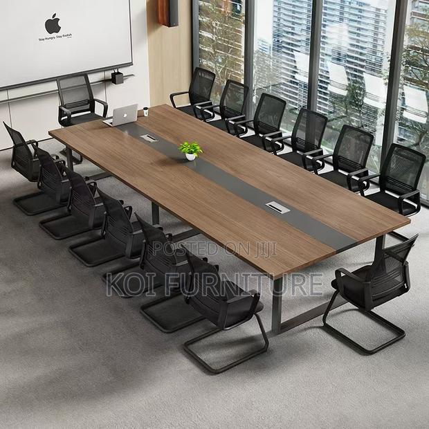 Office Table : 2.4-Meter Modern Office Boardroom Table, - thumbnail 5
