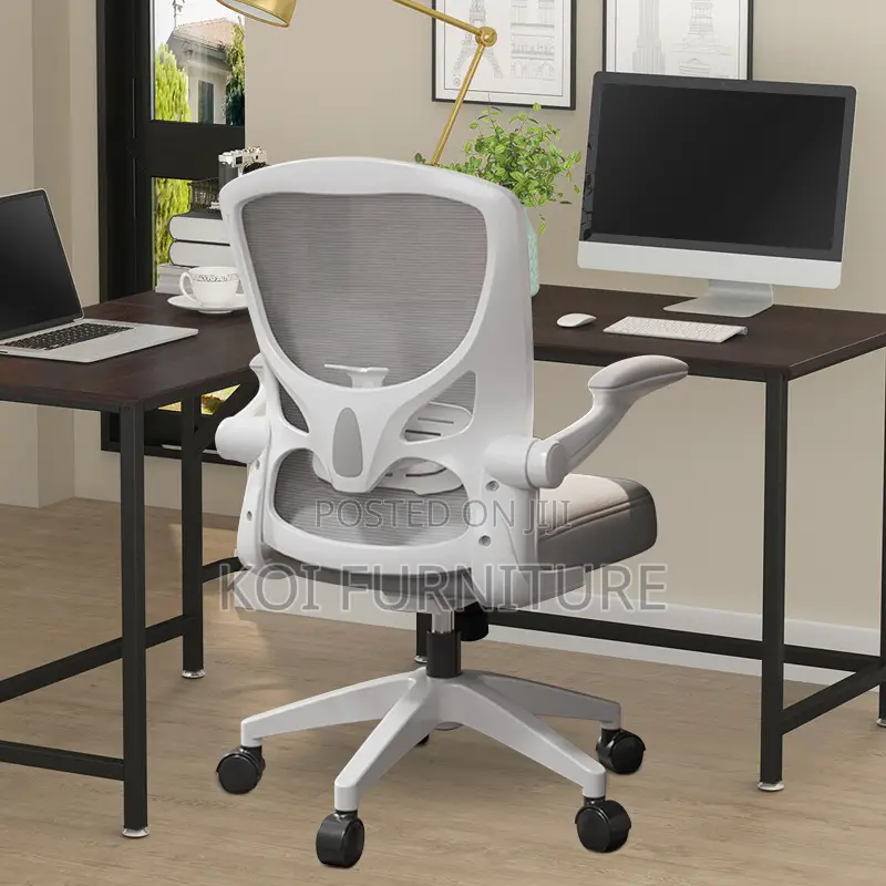 Office Chair : Muxx.Stil White Ergonomic Desk Chair
