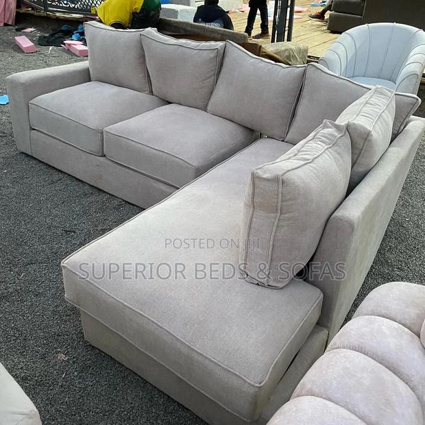 Elegant Corner Seat (Cream) 5 Seater