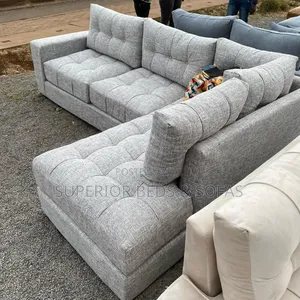 Modern Grey L-Shaped Sofa.