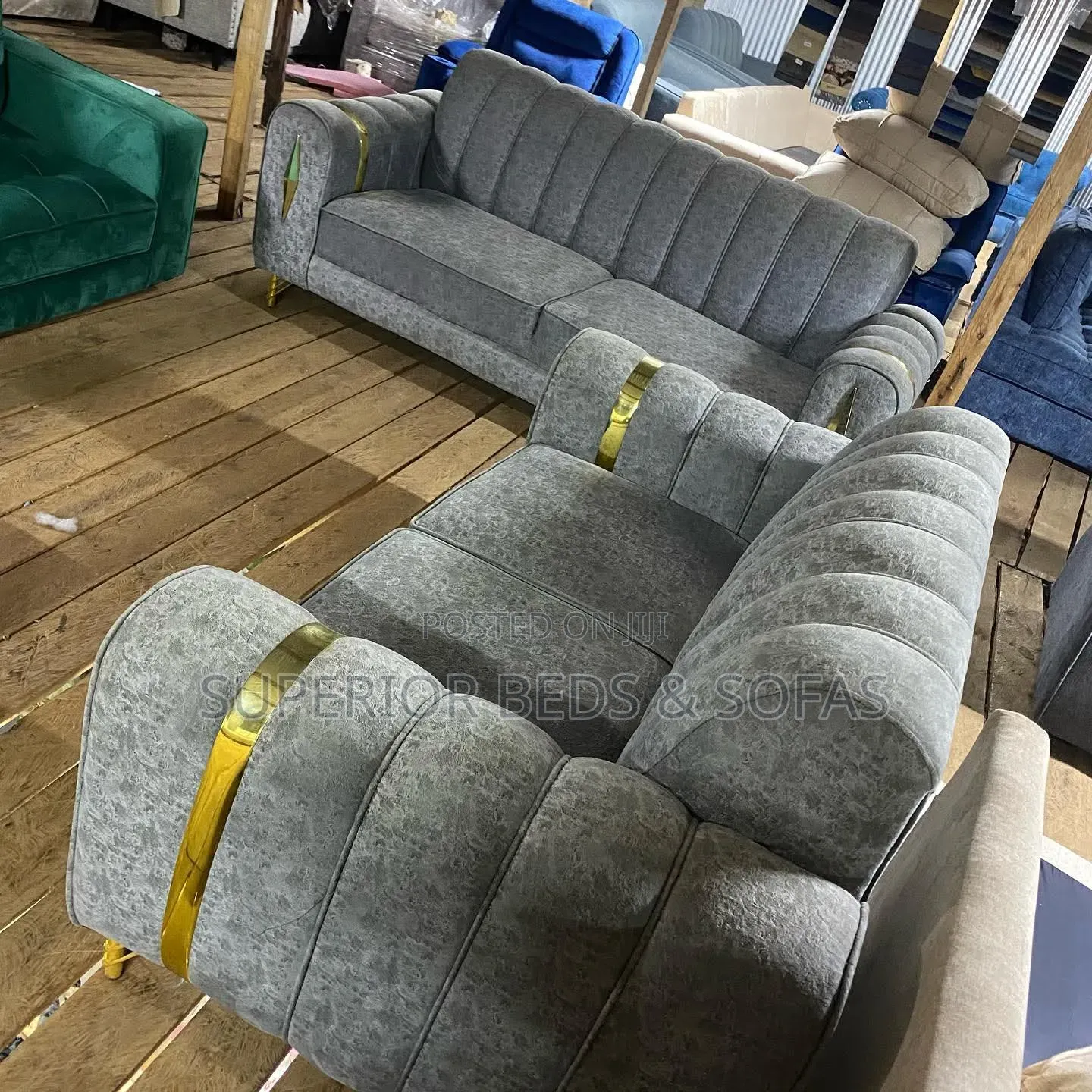 Modern Grey Sofa Set of 2-Seaters
