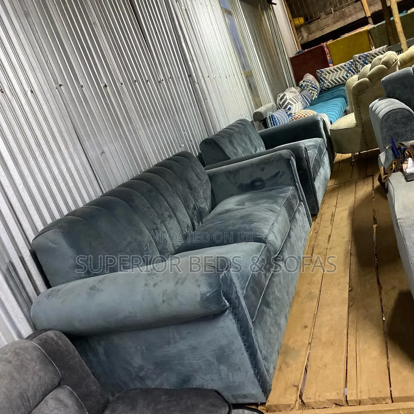 Black/Grey 2 Seater Loveseat Sofa on Sale