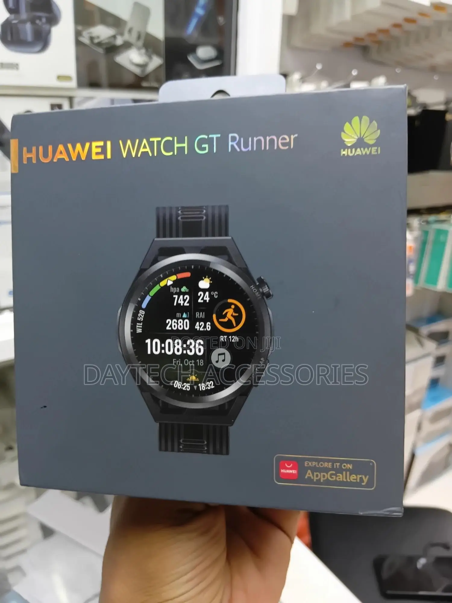 This Is a Huawei Watch Gt Runner 46mm Smartwatch in Black.