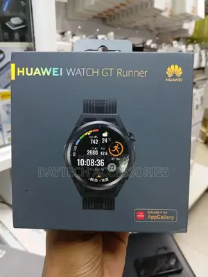 This Is a Huawei Watch Gt Runner 46mm Smartwatch in Black.
