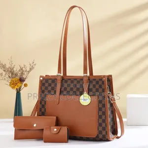 3 in 1 Grid Handbag With Long Handle