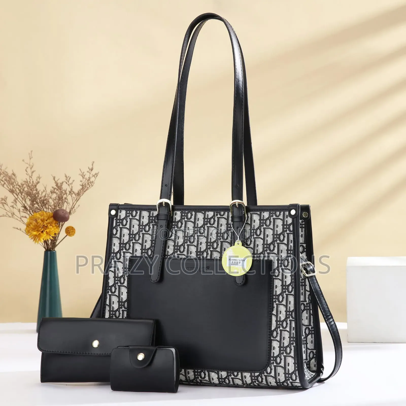 3 in 1 Grid Handbag With Long Handle
