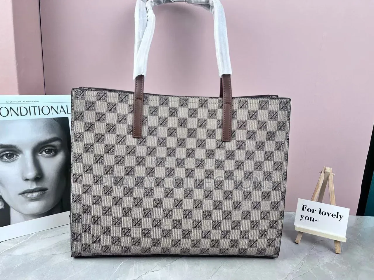 Single Blocked Long Handle Handbag