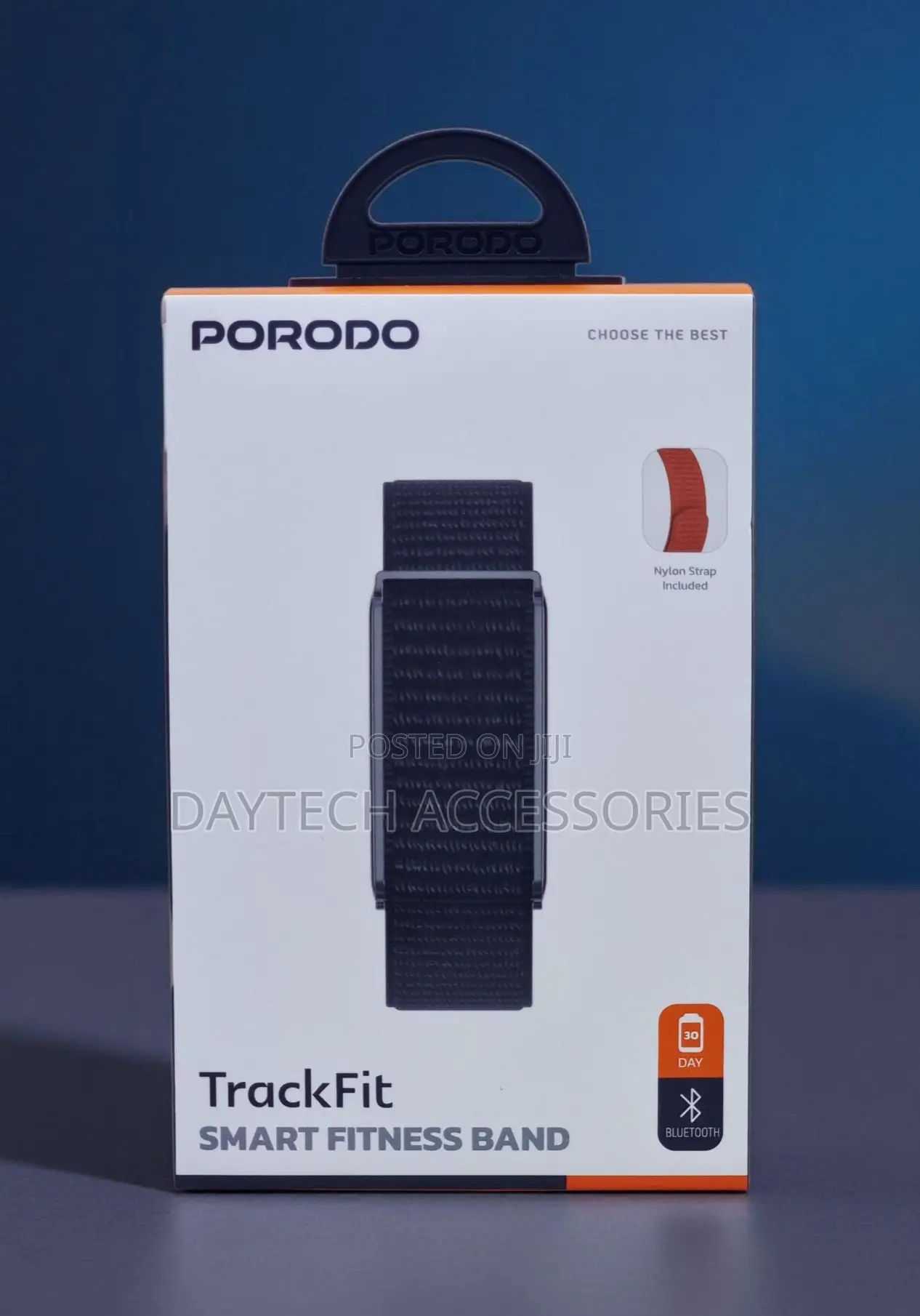 This Is a Porodo Trackfit Smart Fitness Band - Black/Silver