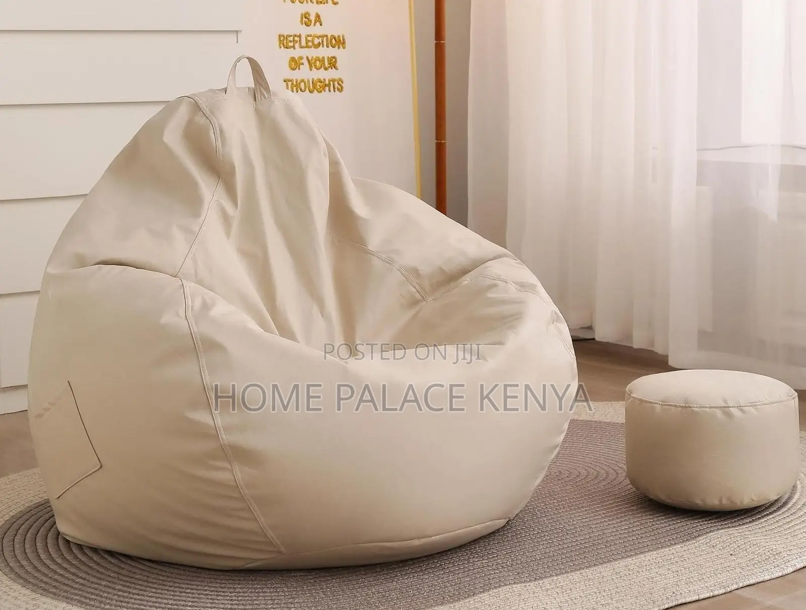 Bean Bag: Round Waterproof Bean Bag Chair Ottoman