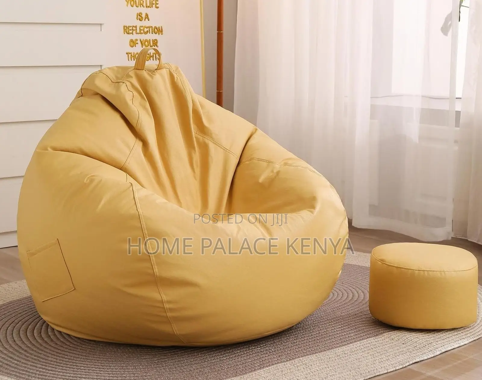 Bean Bag: Round Waterproof Bean Bag Chair Ottoman