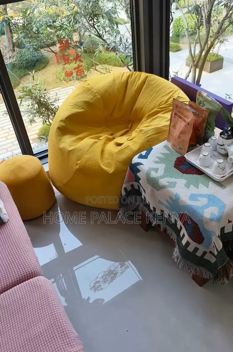 Bean Bag: Round Waterproof Bean Bag Chair Ottoman