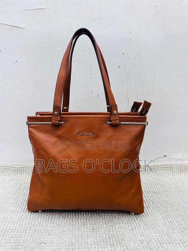 Genuine Pierre Cardin Italian Leather Tote Bag - Tan