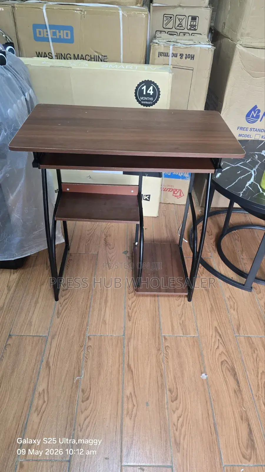 Desk With Keyboard Tray Side Shelves – Home Office Study Table
