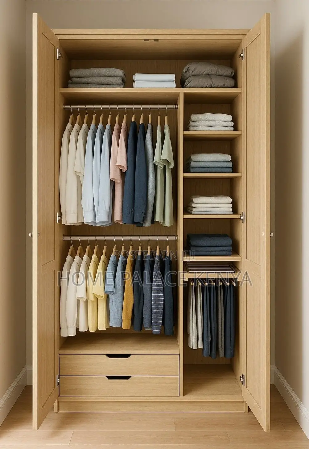 Bedroom Wardrobe: 2 Door Wooden Wardrobe