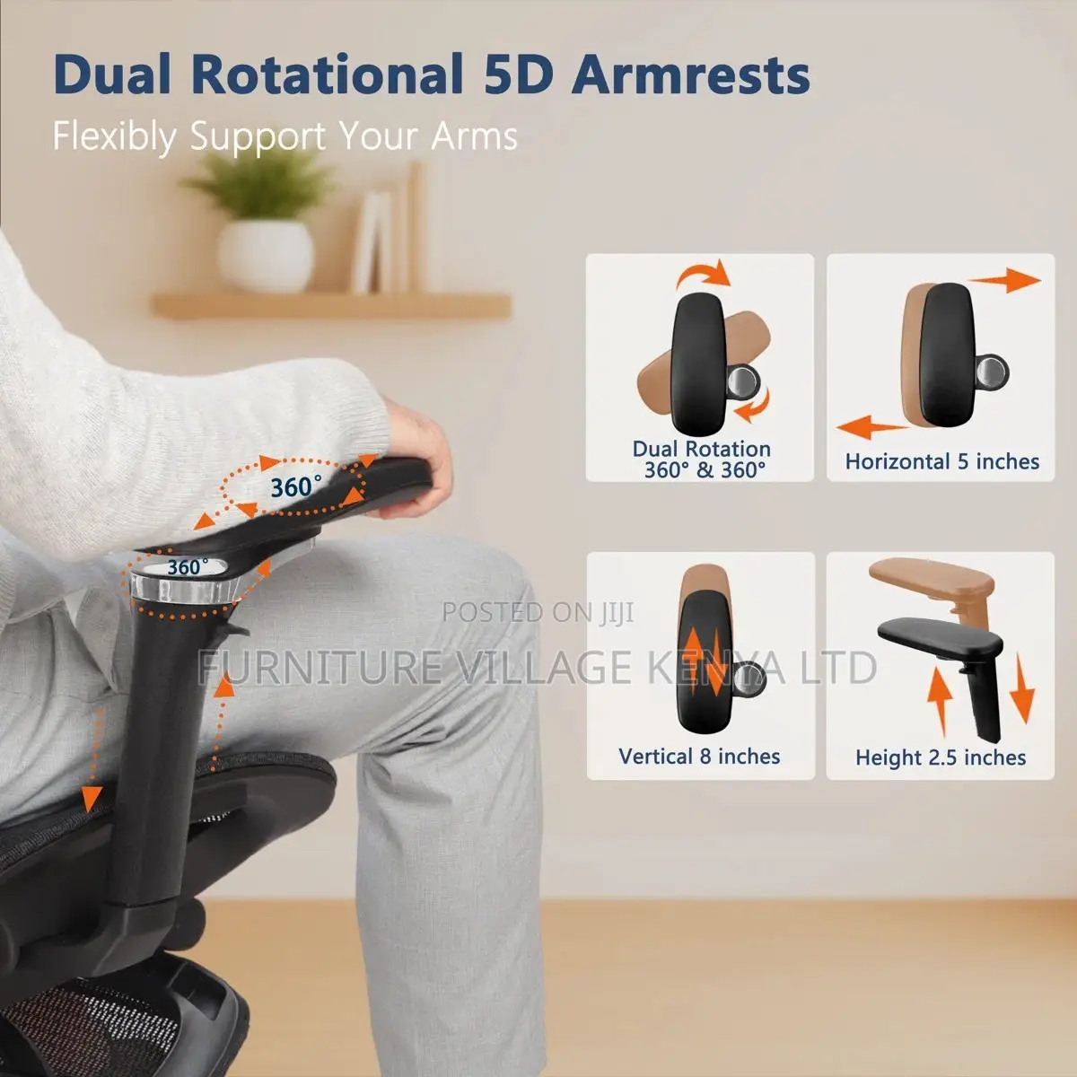 Orthopedic Full Mesh Ergonomic Seat With Footrest
