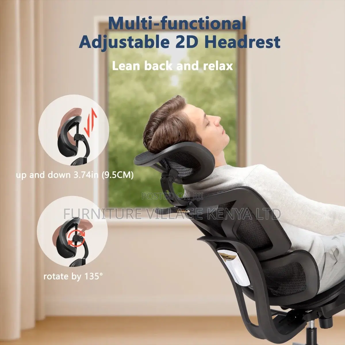 Orthopedic Full Mesh Ergonomic Seat With Footrest