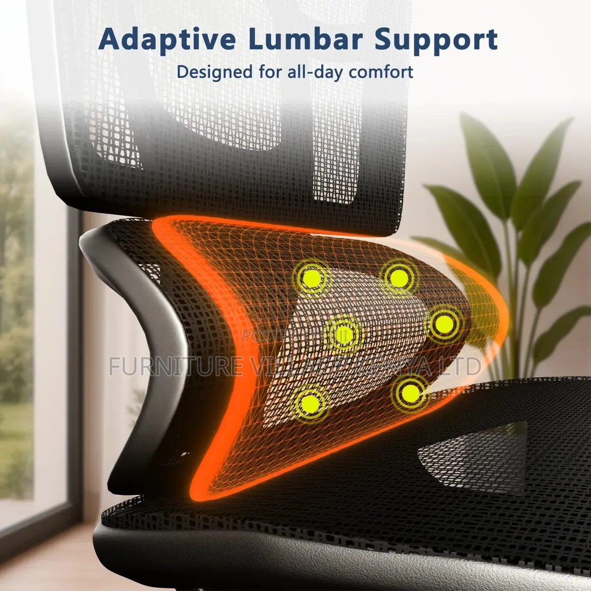 Orthopedic Full Mesh Ergonomic Seat With Footrest