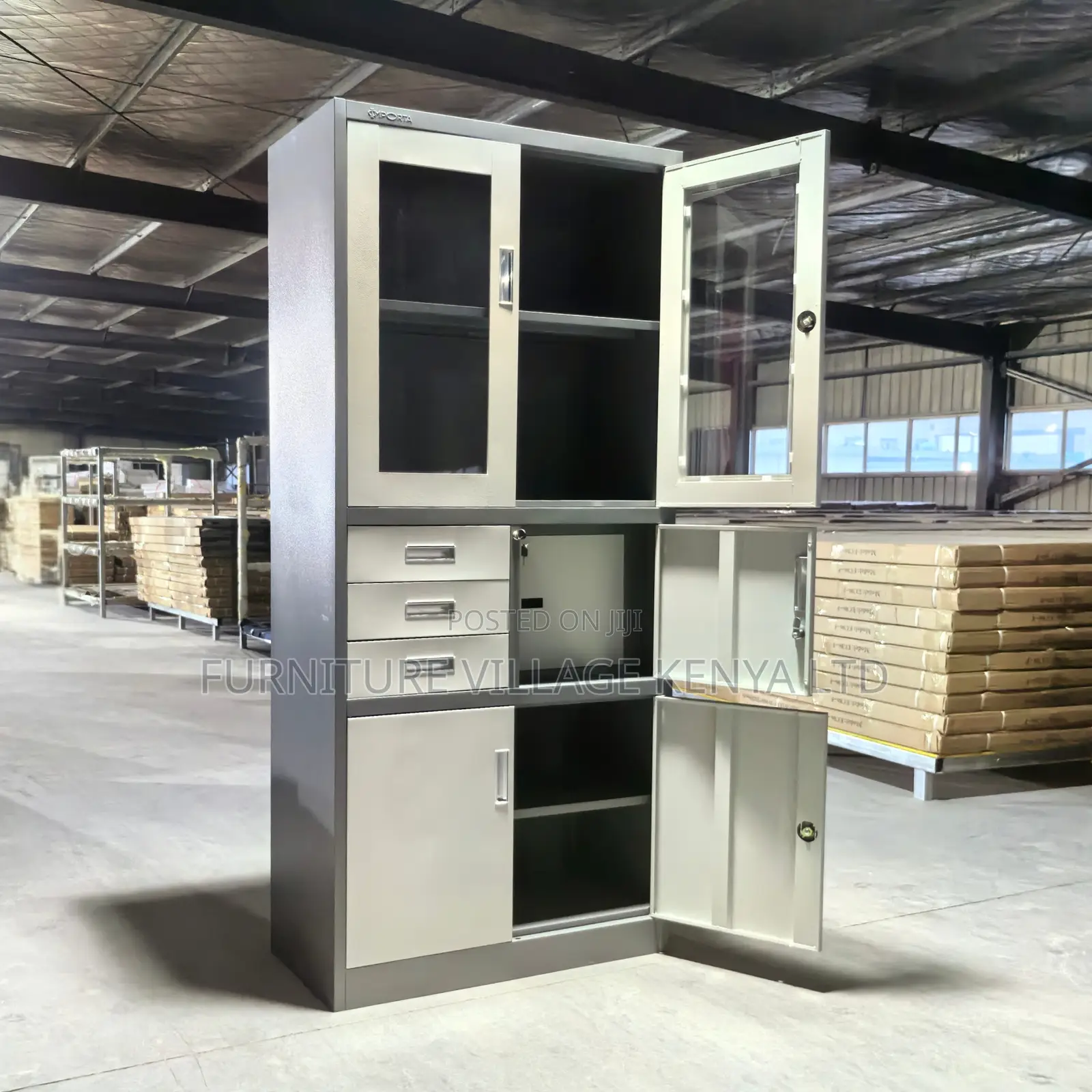 Modern Metallic 2-Door Filling Safe Cabinet