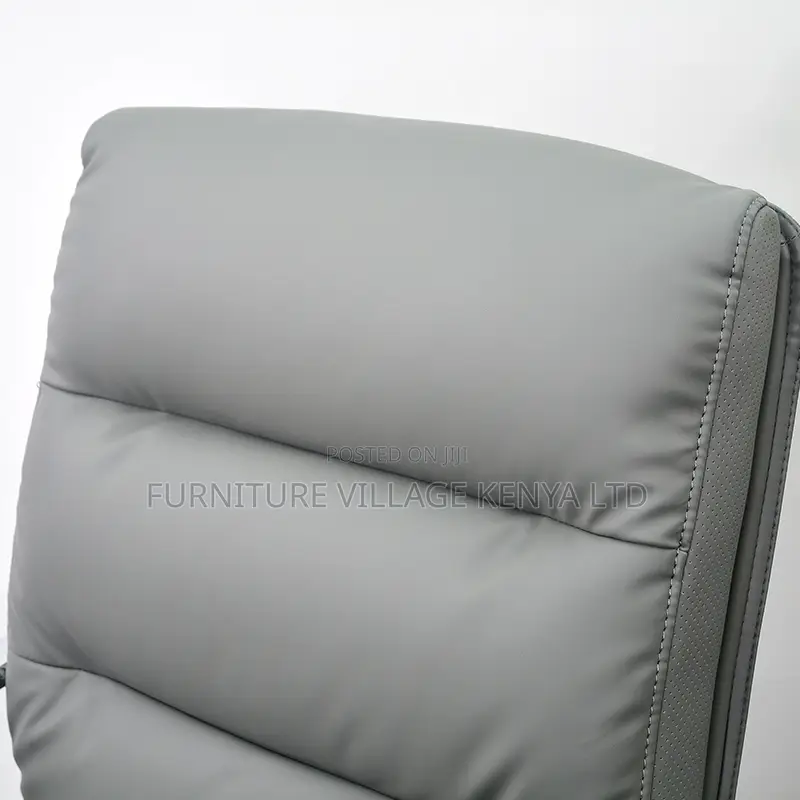 Gray Director's Leather Office Guest Chair