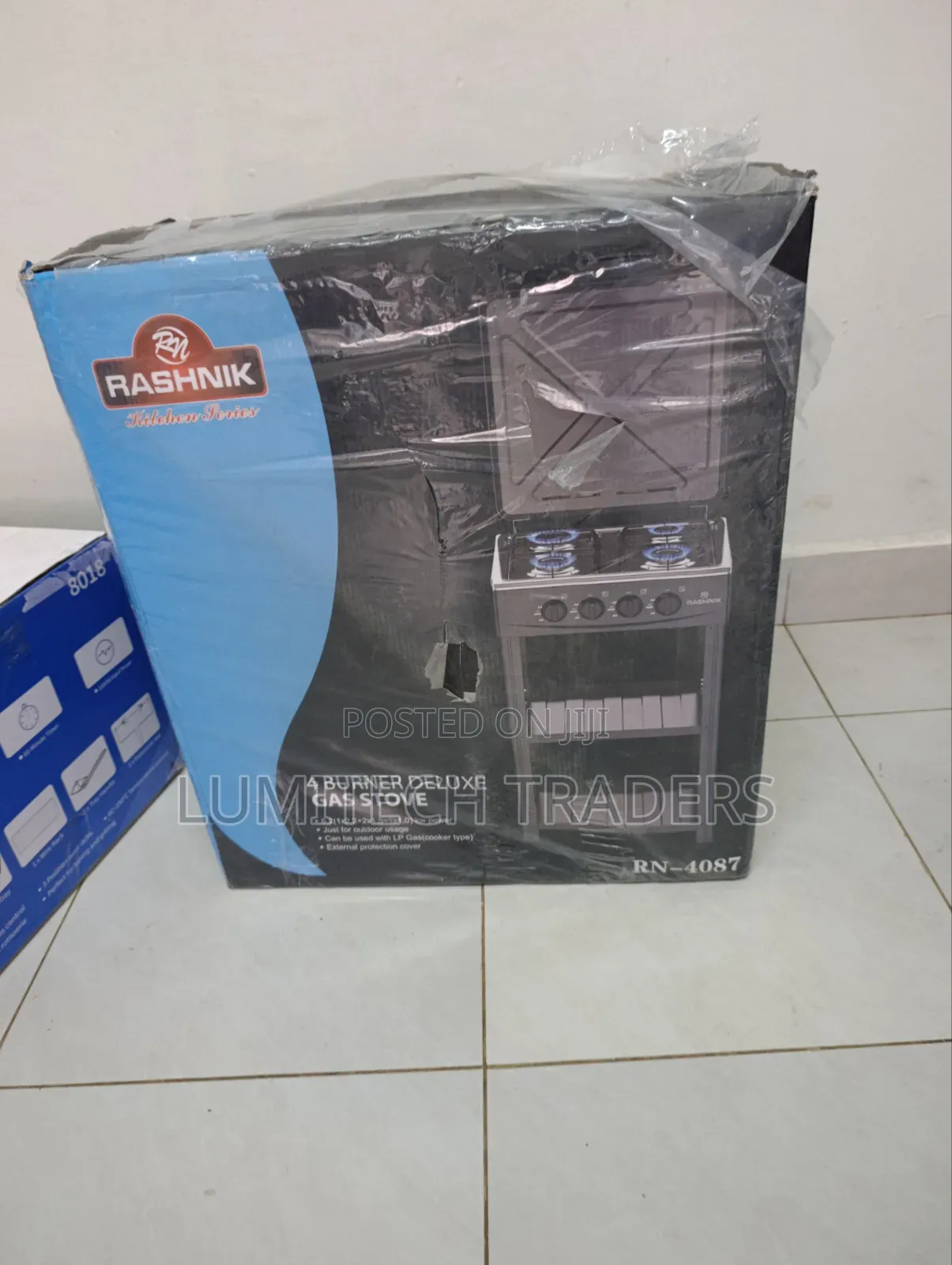 Rashnik Deluxe 4 Gas Burner Standing Cooker With Shelves