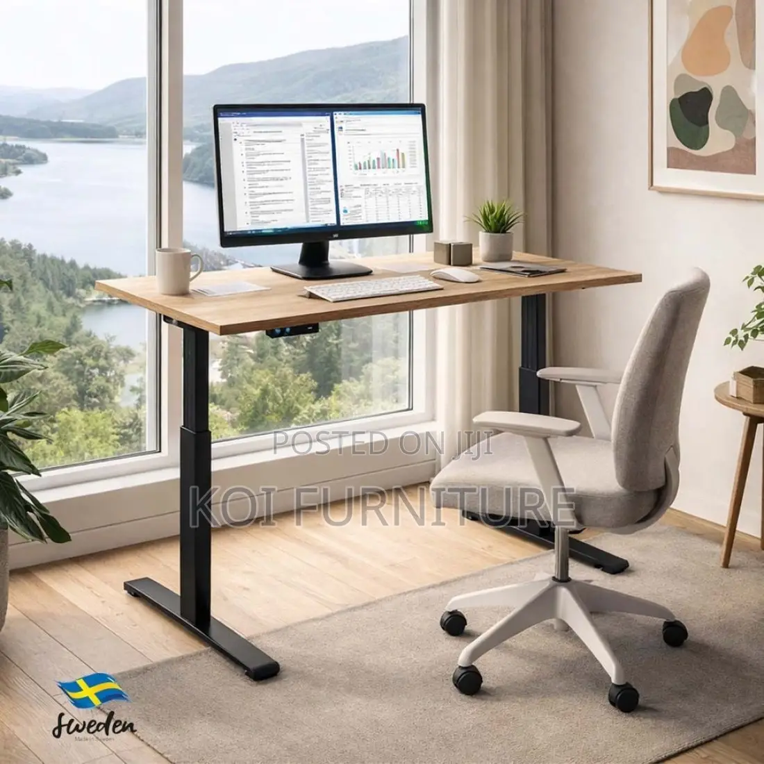 Office Desk; Elevraflex 1.8m Electric Height Adjustable Sit-Stand Desk