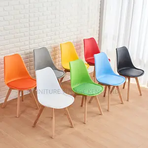 Armless Eames Leather Padded Dining Chair