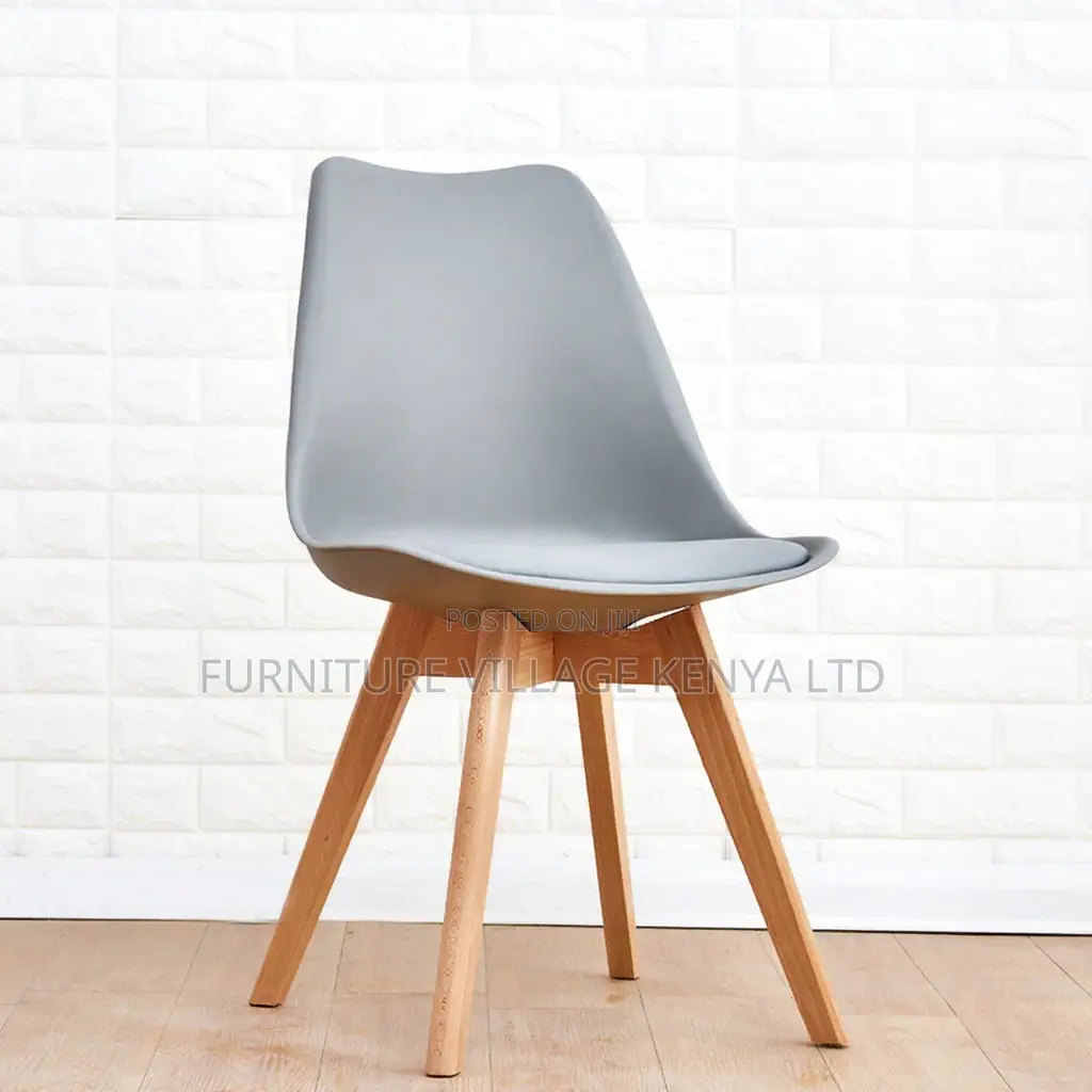 Armless Eames Leather Padded Dining Chair