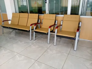 Executive Leather Brown Waiting Link Chairs