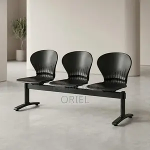 Office Bench : 3-Seater Plastic Lobby Waiting Area Bench