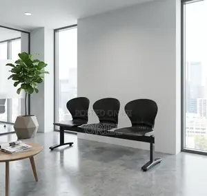 Office Bench : 3-Seater Plastic Lobby Waiting Area Bench