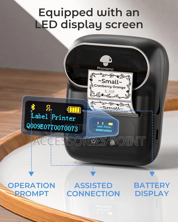 Phomemo Inkless Thermal Label Printer, Wireless, Oil Waterproof Labels - thumbnail 2