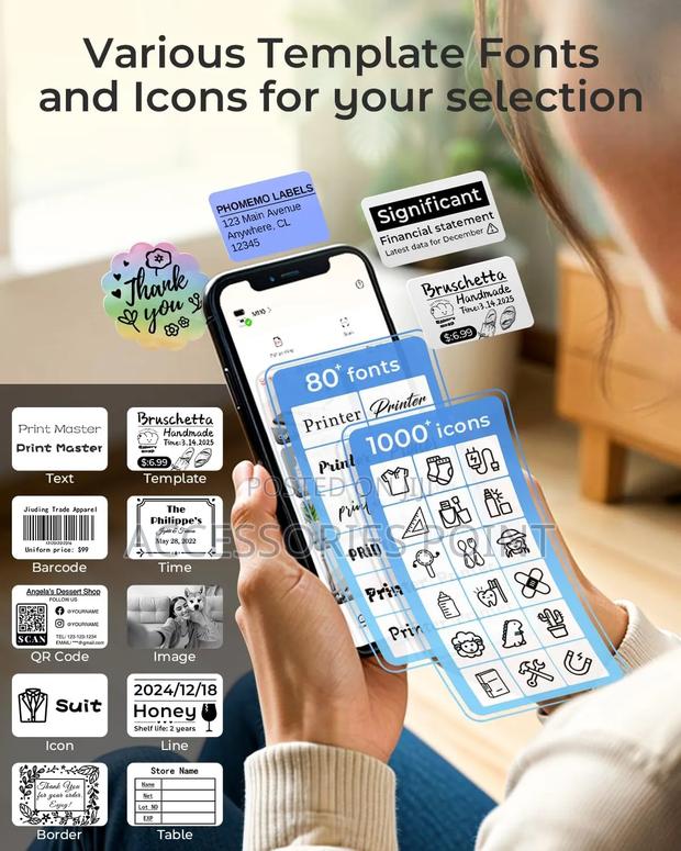 Phomemo Inkless Thermal Label Printer, Wireless, Oil Waterproof Labels - thumbnail 4
