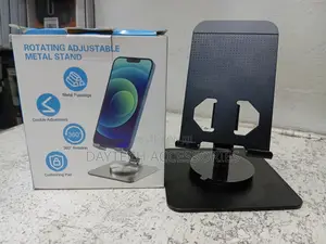 360 Rotation Aluminum Phone Holder - Adjustable Stand for 4-7" Devices