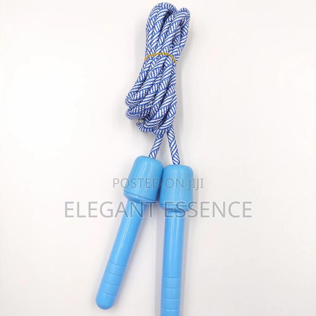 Pp Plastic Handle Polyester Cotton Braided Rope Kids Skipping Rope - thumbnail 2