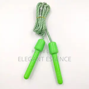 Pp Plastic Handle Polyester Cotton Braided Rope Kids Skipping Rope