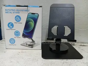 Adjustable 360° Rotating Desktop Phone Stand - Black