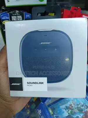This Is the Bose Soundlink Micro Bluetooth Speaker in Stone Blue.