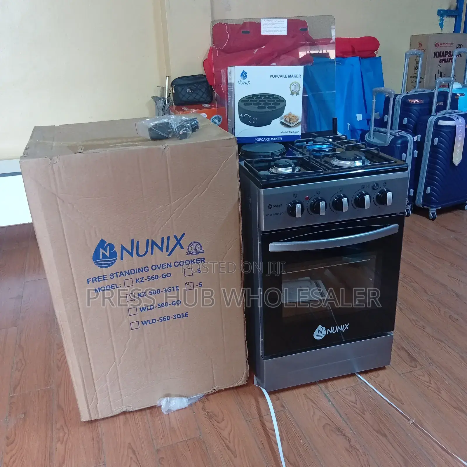 Nunix Standing Cooker 3-Gas Burner + 1 Electric Hotplate