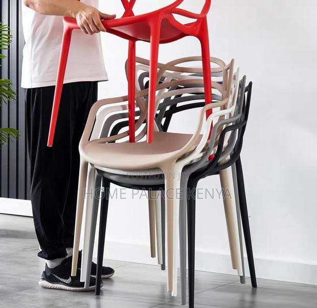 Dining Chair: Ventilated Cat-Ear Plastic Stackable Chair - thumbnail 3